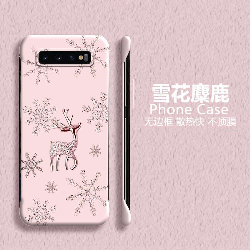 麋鹿适用三星galaxys10手机壳note10+无边框note9磨砂三星s10+超薄散热galaxys9+少女新款半包创意保护套外壳