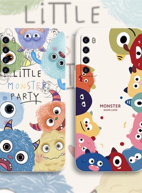 适用华为nova7手机壳7se卡通7pro可爱nova6男5i女5pro新款小怪兽5t情侣5z软4e硅胶3e镜头全包3i防摔2s保护套