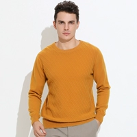 BING BOOS cổ tròn áo len cashmere tinh khiết nam áo thun hoa kinh doanh thường đan áo chạm đáy - Áo len Cashmere quần áo mùa đông nam giới