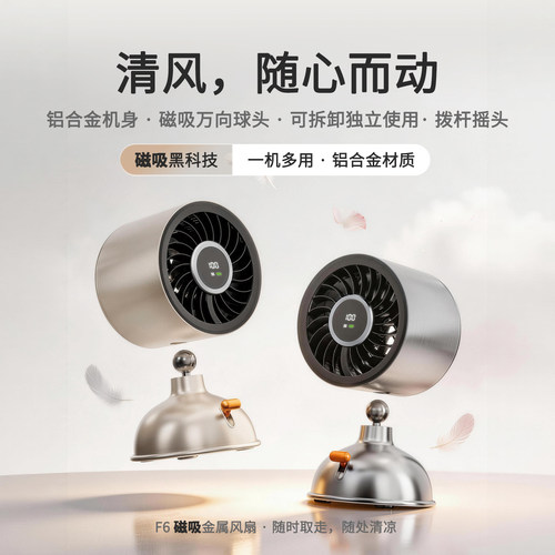 CNON潮弄磁吸金属桌面壁挂小风扇