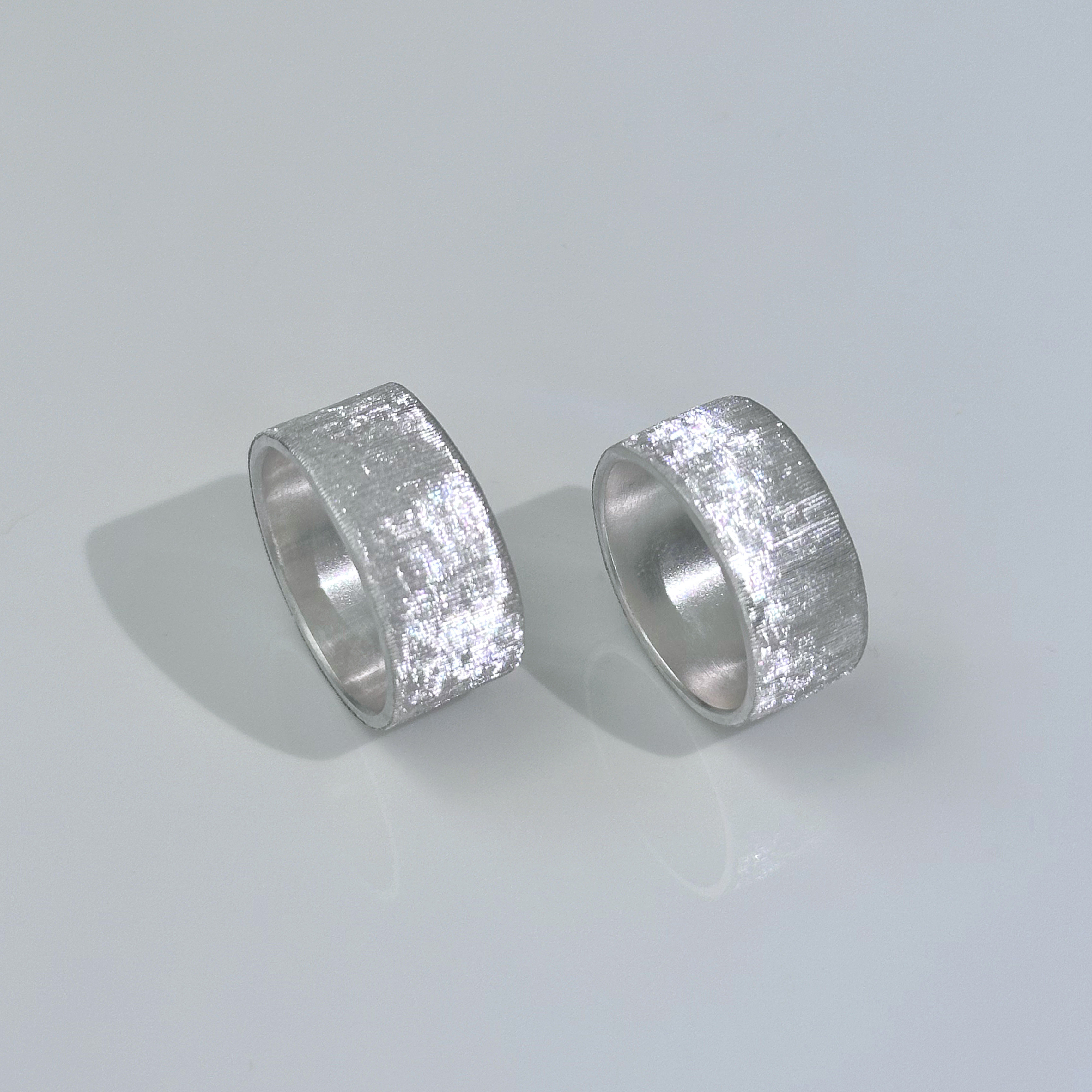 999纯银戒指拉丝戒指轻奢风女款高级感时尚男女同款百搭情侣对戒