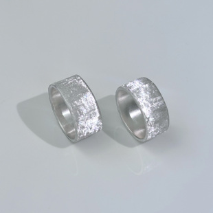 999纯银戒指拉丝戒指轻奢风女款高级感时尚男女同款百搭情侣对戒