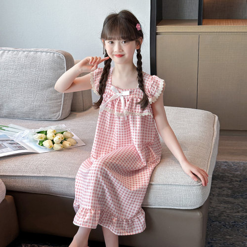 女童夏款吊带睡裙女孩公主中大童儿童夏天背心睡衣夏季薄款家居服
