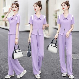 2025夏季 气质百搭名媛时尚 两件套女休闲减龄高腰显瘦洋气套装 新款