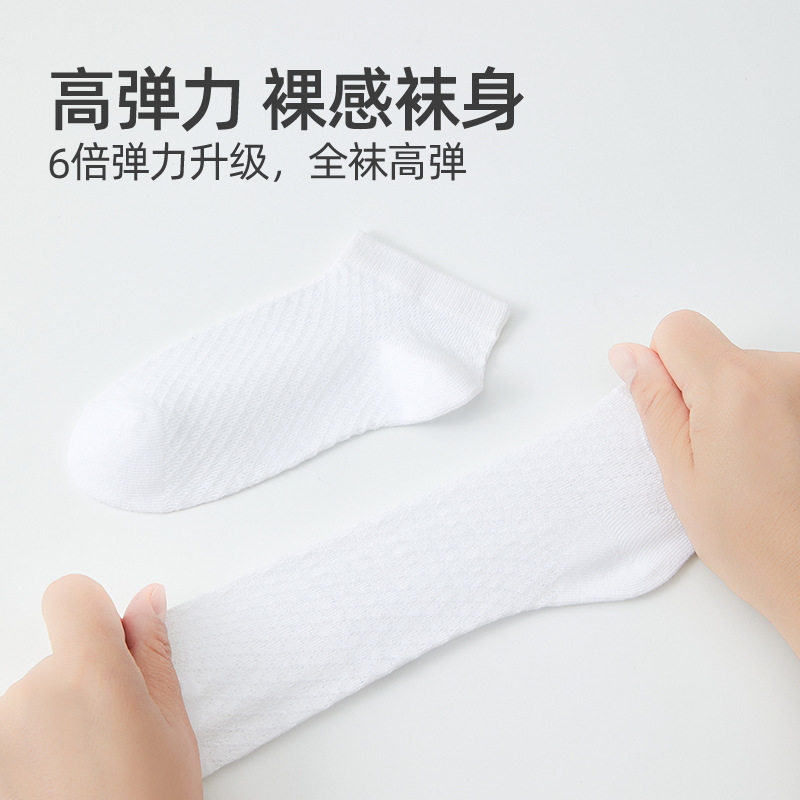六指鼠儿童袜子男童女童春夏季中大童薄款中筒白色女宝宝学生短袜