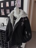 网图美式复古座山雕毛领棉服男女冬季加厚保暖棉衣m423p115，男装棉衣，星座204-3