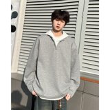 假两件连帽拼接卫衣男秋季百搭套头上衣情侣打底衫w481p42，男装T恤，星座204-3