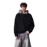 冬季连帽毛衣男加绒加厚保暖针织衫潮牌痞帅毛领毛衣my5829p72，男装针织衫/毛衣，星座204-3