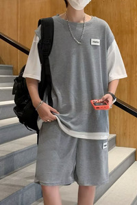 M-5XL2023夏季大码短袖套装运动休闲百搭t恤短裤tz9031 p45图片