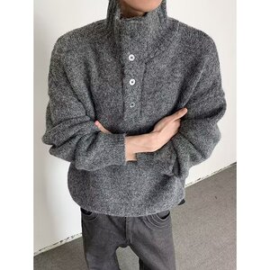 高品重磅简约日系原宿气质高领文艺慵懒百搭长袖毛衣my5805 p75图片