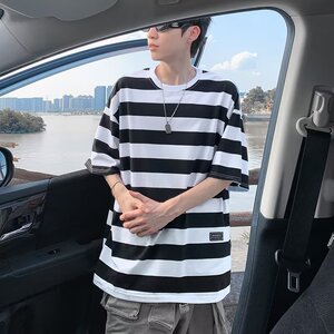 日系文艺港风短袖海魂衫潮牌潮流原宿简约慵懒T恤潮t65 p35图片
