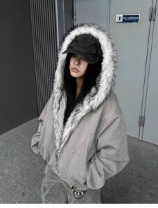 网图高品美式复古毛领棉服男冬季潮牌宽松休闲棉衣外套m6061 p135图片