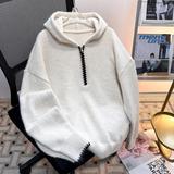 连帽半拉链套头毛衣男冬季宽松慵懒风针织衫my9588p65，男装针织衫/毛衣，星座204-3