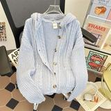 美式复古牛角扣连帽针织衫男春季潮牌宽松休闲毛衣外套my418p55，男装针织衫/毛衣，星座204-3