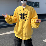 美式蜘蛛刺绣呢子夹克外套男女情侣休闲棒球服jk8540p60，男装夹克，星座204-3