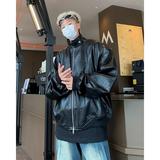 美式复古立领黑色pu皮机车服外套男潮流痞帅皮衣外套py172p60，男装皮衣，星座204-3