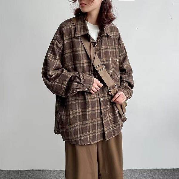 美式复古格子衬衫男春季潮牌宽松休闲衬衣外套cs3009p35，男装衬衫，星座204-3