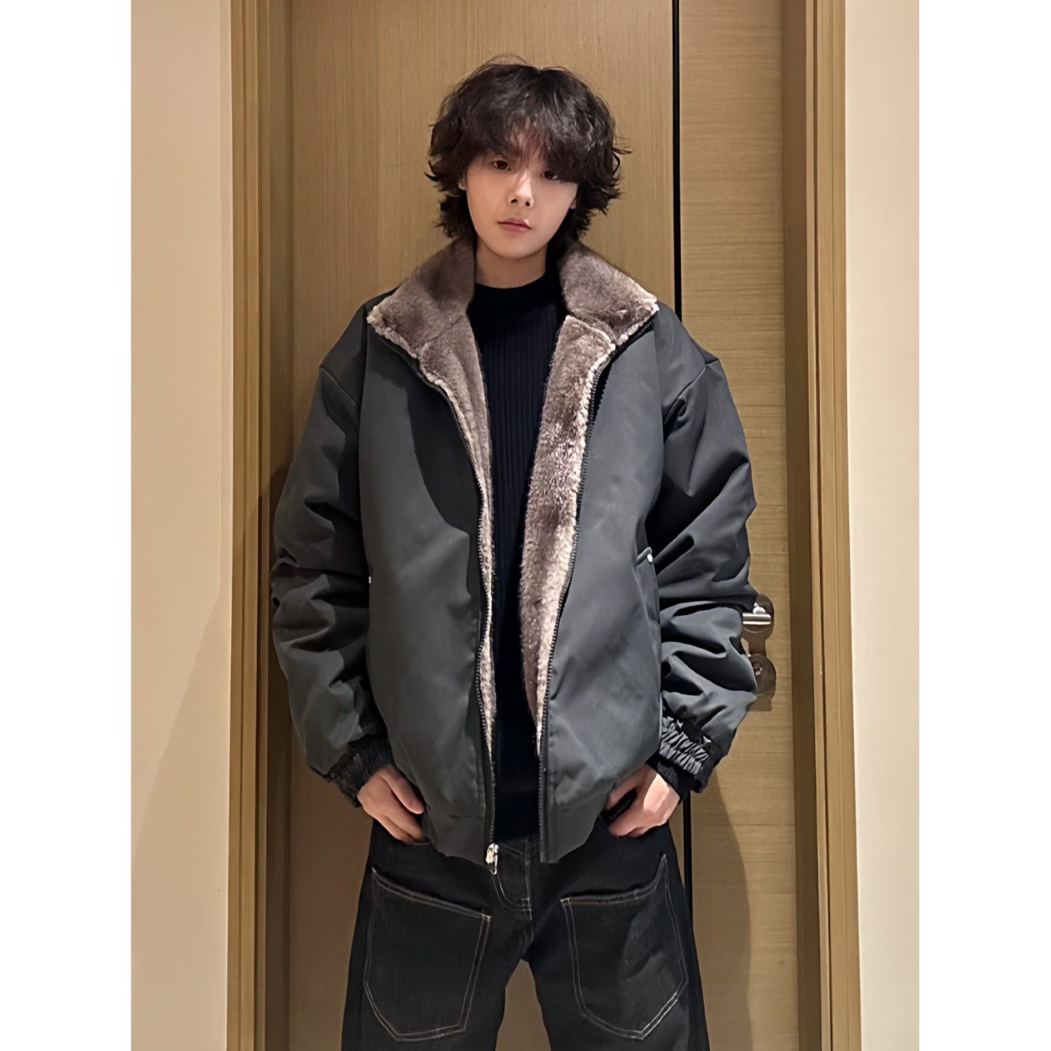 网图冬季座山雕毛领棉服男加厚保暖棉衣外套棉袄潮m5038p115，男装棉衣，星座204-3