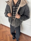 网图冬季连帽加厚棉衣男保暖毛领棉服痞帅棉袄外套m6057p100，男装棉衣，星座204-3