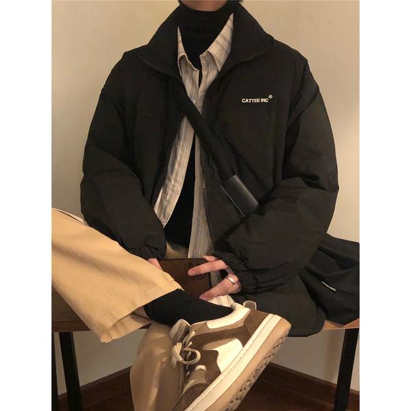 网图冬季假两件棉衣外套男加厚保暖棉服痞帅棉袄m41p45,男装棉衣,星座204-3