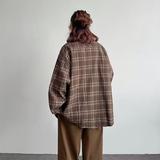 美式复古格子衬衫男春季潮牌宽松休闲衬衣外套cs3009p35，男装衬衫，星座204-3