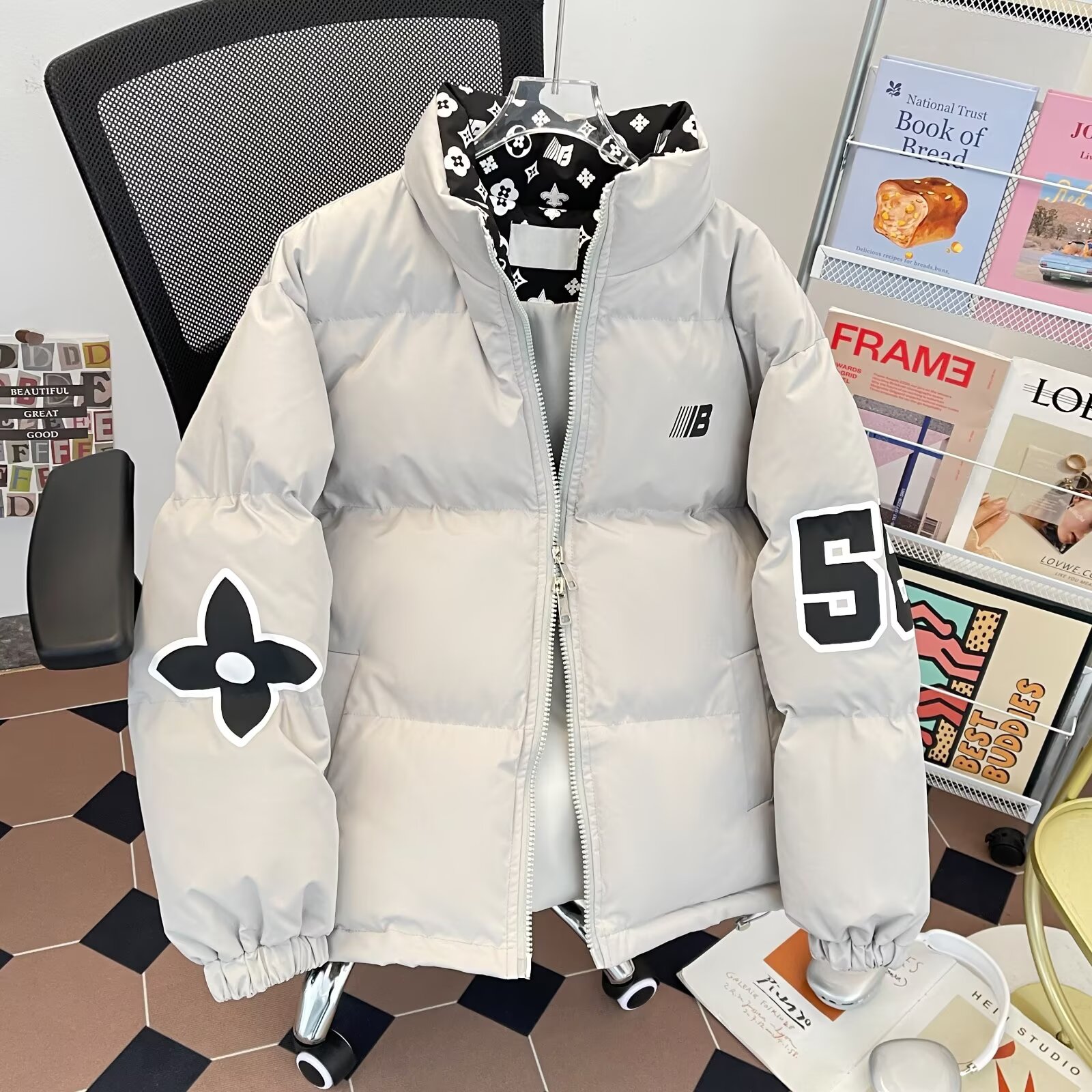 三色棉服男女冬季面包服棉袄子加厚保暖棉衣外套潮m9083p85,男装棉衣,星座204-3