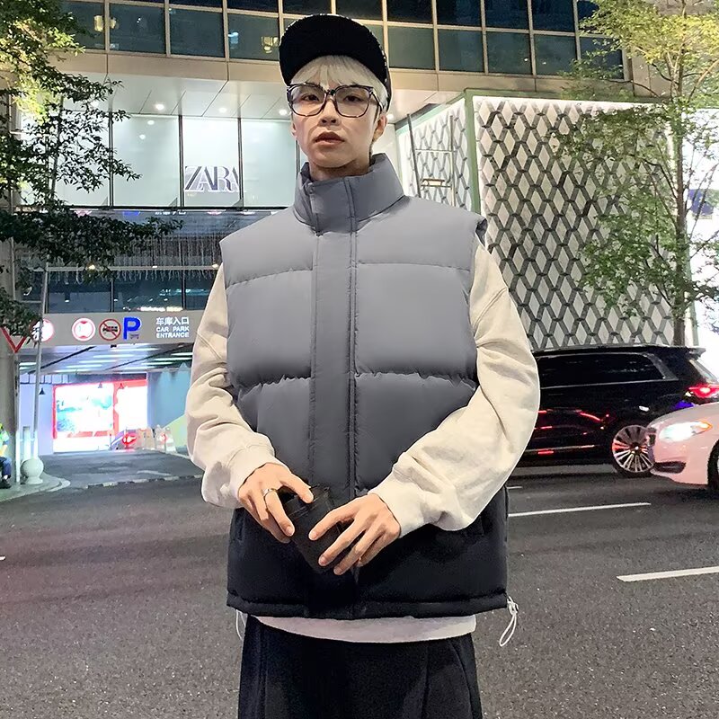 立领棉衣马甲男女冬季渐变色保暖坎肩夹克无袖棉服外套mj802p57,男装夹克,星座204-3