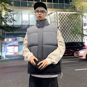 立领棉衣马甲男女冬季渐变色保暖坎肩夹克无袖棉服外套mj802 p57图片