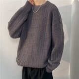 秋冬季套头圆领条纹毛衣男针织衫打底衫潮流线衣外套my064p48，男装T恤，星座204-3