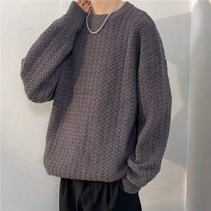 秋冬季套头圆领条纹毛衣男针织衫打底衫潮流线衣外套my064 p48图片