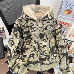 美式迷彩复古座山雕毛领棉服男冬季加厚保暖棉衣外套m26 p105图片