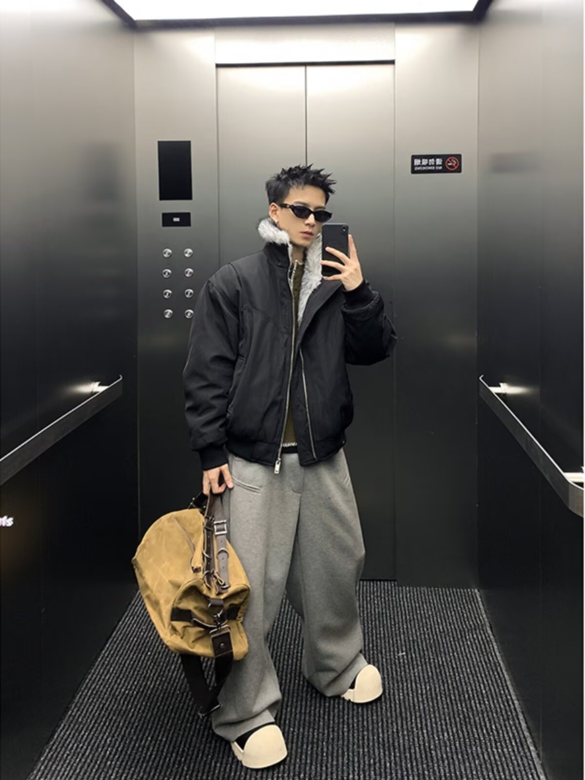 网图冬季毛领棉衣外套男加厚保暖宽松棉服美式解构棉袄m769p90,男装棉衣,星座204-3