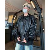 美式复古立领黑色pu皮机车服外套男潮流痞帅皮衣外套py172p60，男装皮衣，星座204-3