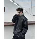 美式复古pu皮衣外套男冬季痞帅皮衣潮py8563p82，男装皮衣，星座204-3