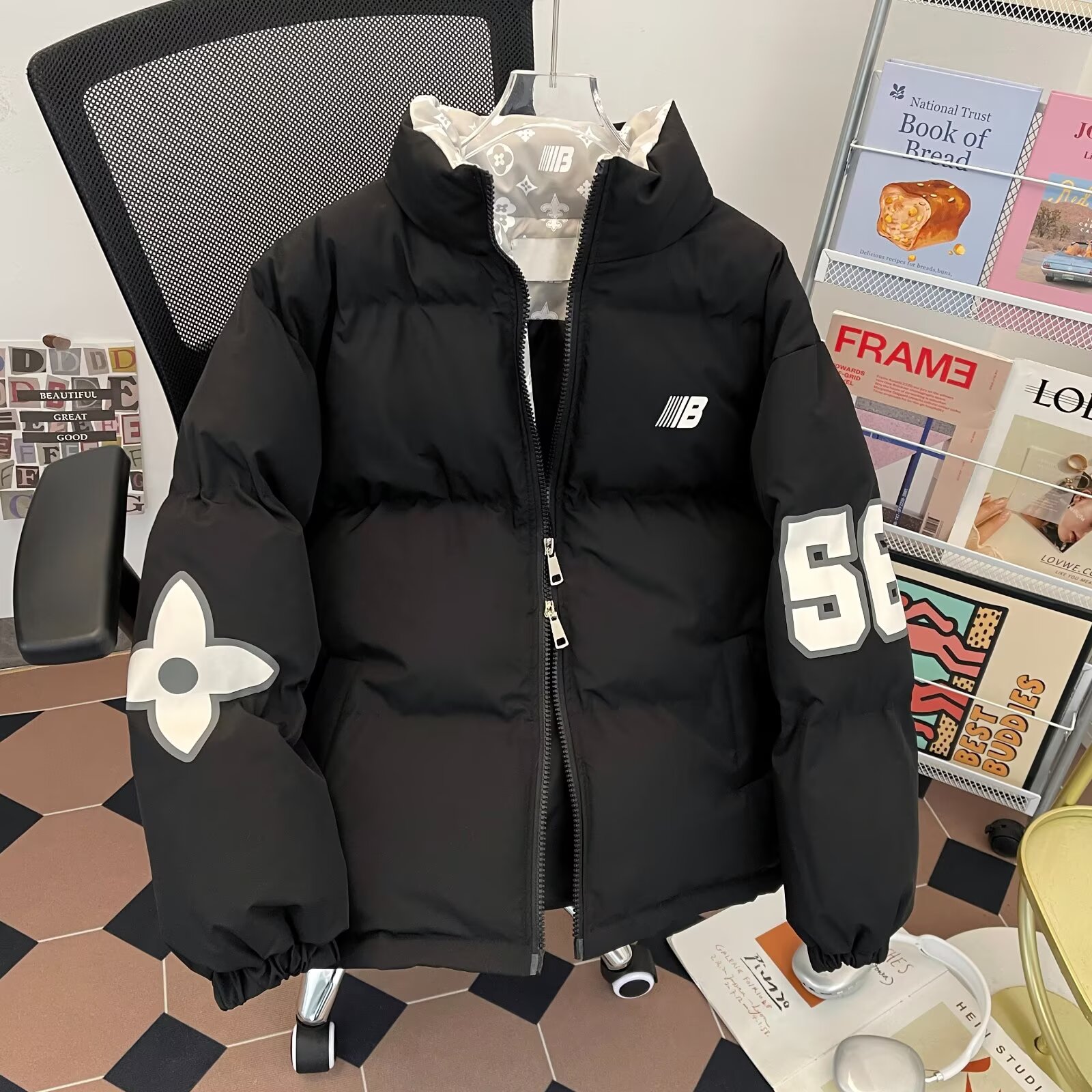 三色棉服男女冬季面包服棉袄子加厚保暖棉衣外套潮m9083p85,男装棉衣,星座204-3