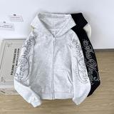 美式复古钉珠刺绣连帽卫衣男春季潮牌宽松休闲外套w10p45，女装短外套，星座204-3