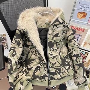 美式迷彩复古座山雕毛领棉服男冬季加厚保暖棉衣外套m26 p105图片