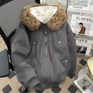 美式复古座山雕毛领棉服男女冬季加厚保暖棉衣外套m9929 p90图片
