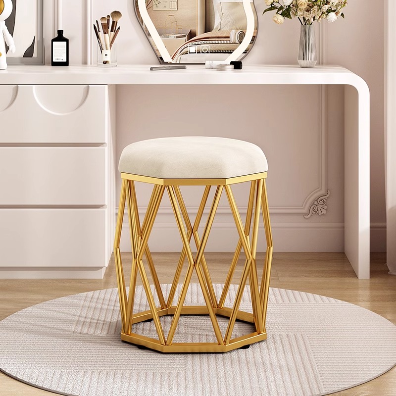 化妆凳家用女生卧室化妆台椅子网红美甲椅轻奢坐墩化妆椅凳子圆凳