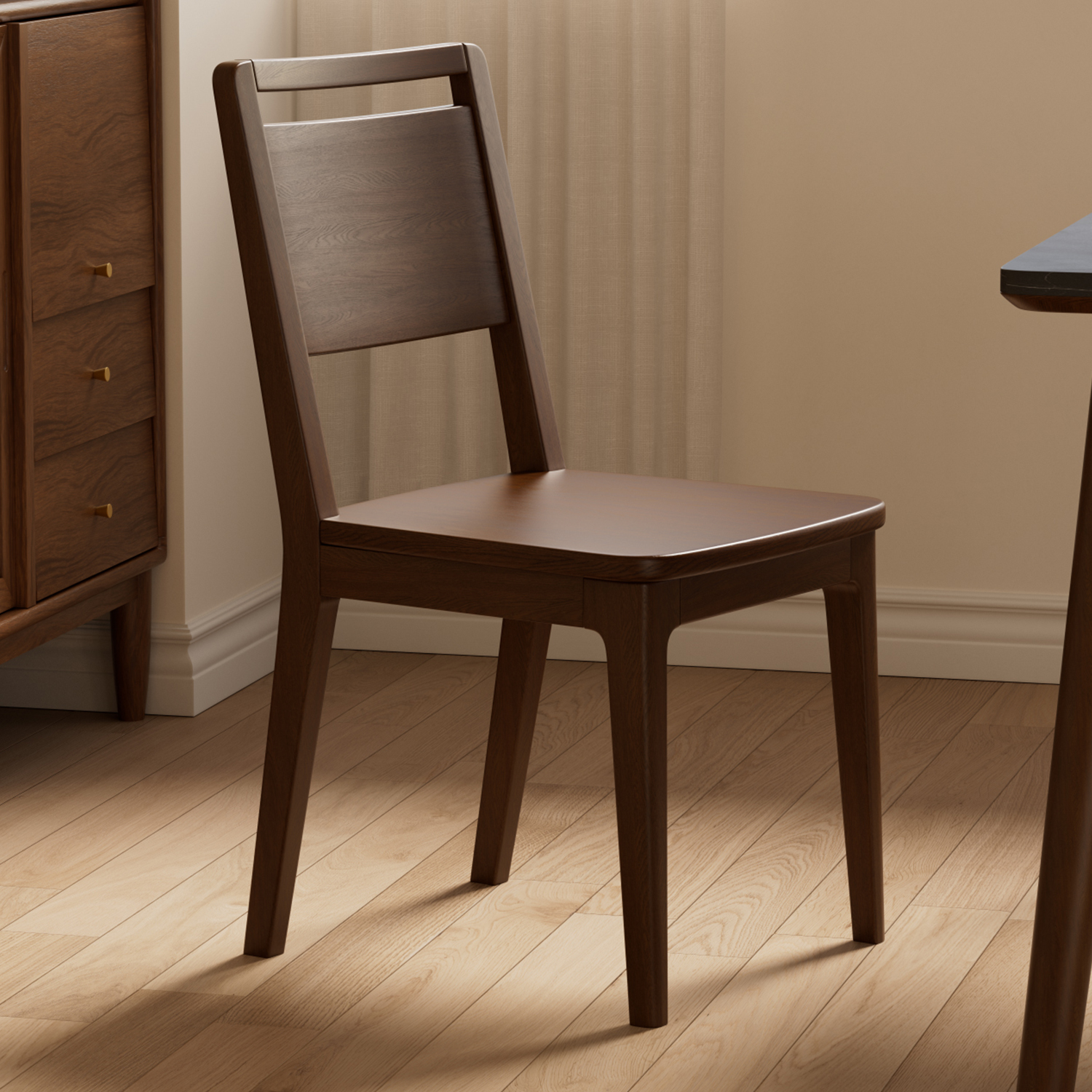 实木椅子餐椅家用餐桌椅简约胡桃木靠背椅复古中式茶桌椅休闲凳子