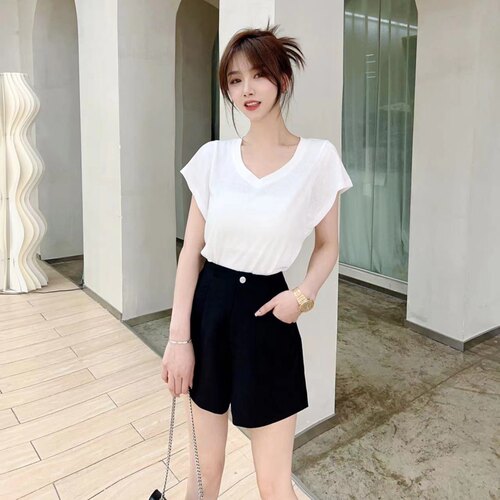 卡卡女装官方旗舰正品《夏日清爽》小众甜辣妹百搭飞袖冰皮T恤潮