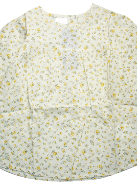 乐天BABY*3-5岁女童淡黄色碎花全棉梭织薄长袖T恤娃娃衫
