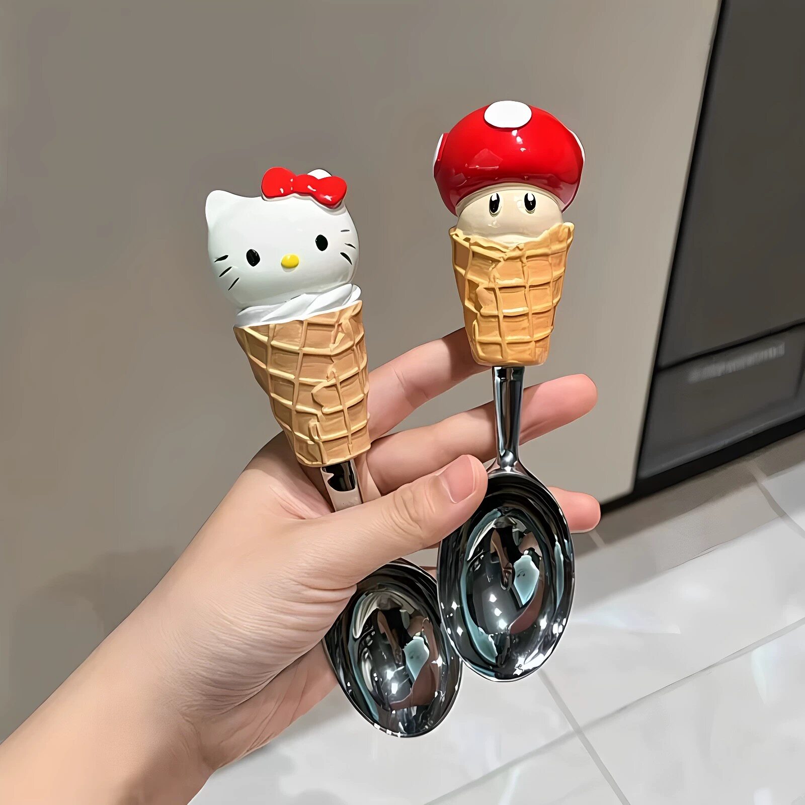 hellokitty糖葫芦西瓜勺子家用冰淇淋饭勺苹果汤勺勺高颜值甜品勺
