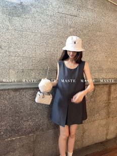 MASTE 第一眼恋人 好穿版型极简条纹背心裙休闲气质乖巧连衣裙
