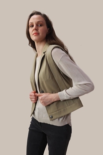 Sandwich_荷兰 女装复古西装领马甲女样衣 无袖坎肩背心499元S/36