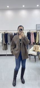 品牌特价  女款复古格子羊毛呢西装外套吊牌价3990元XL/175/92A