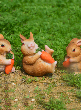 盆景可爱风小兔子动物树脂工艺品