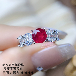 925银戒指空托 圆形6MM 女款镶嵌用银戒托空托