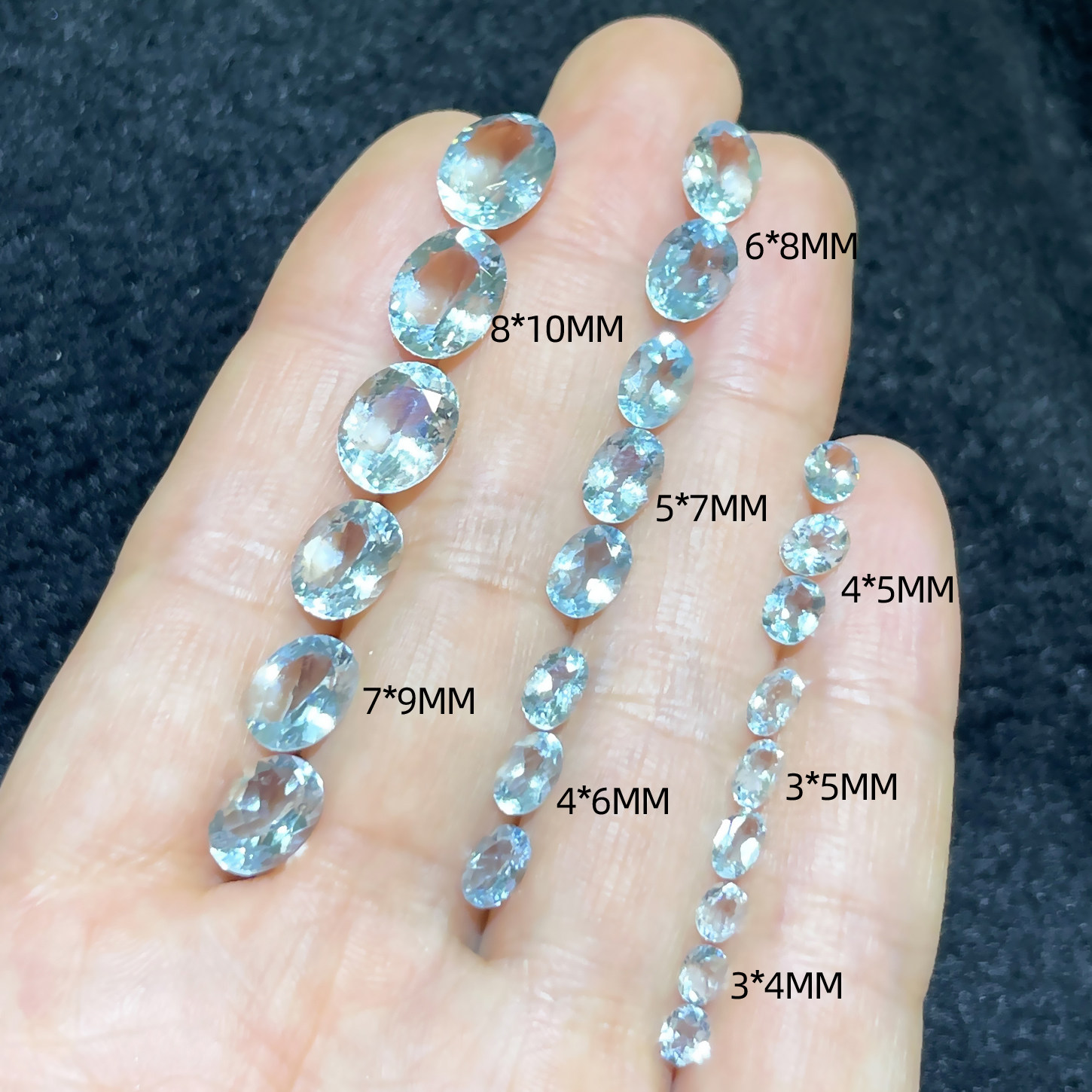 天然海蓝宝天然海蓝宝裸石戒面图片