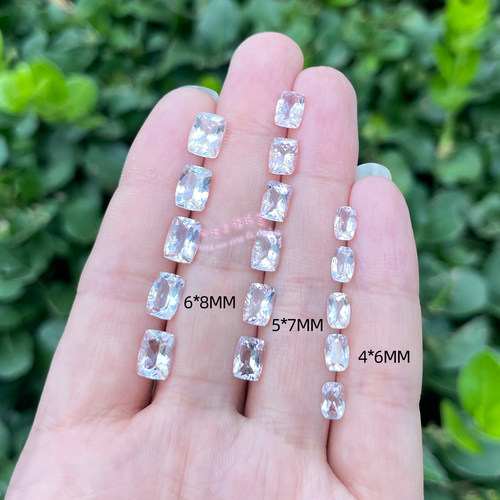 天然摩根石裸石戒面 长枕形4*6 5*7 6*8MM 摩根石原石戒面